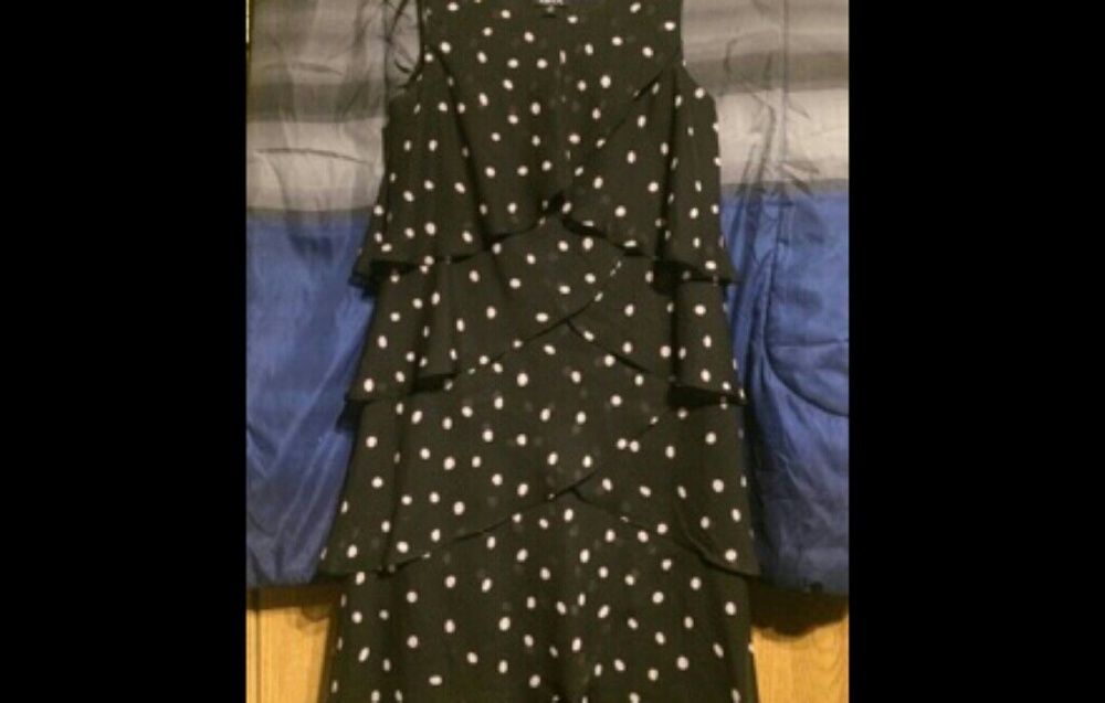 Black with purple pok a dots flowing dress